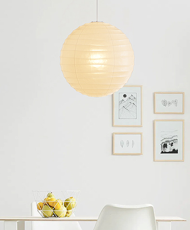 Noguchi 60D Ceiling Lamp by Akari Pendant Lamps