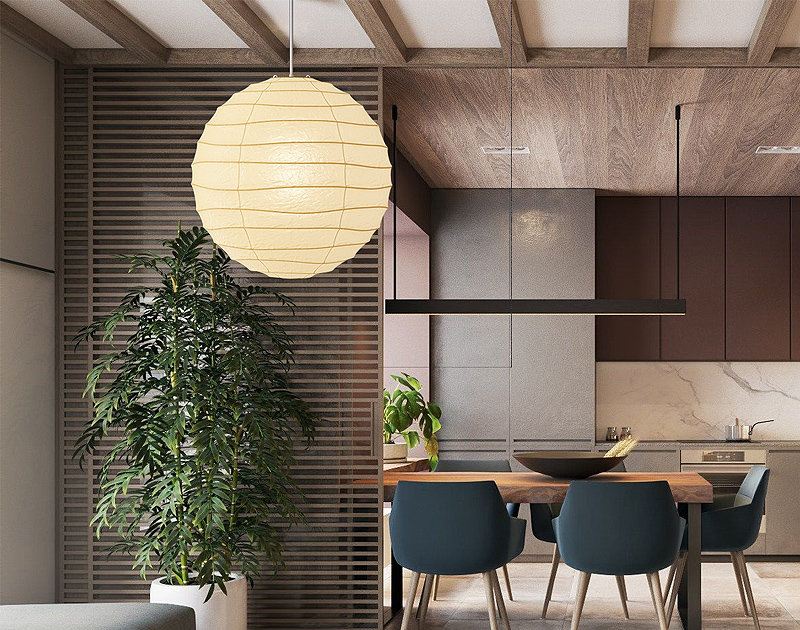 Noguchi 60D Ceiling Lamp by Akari Pendant Lamps