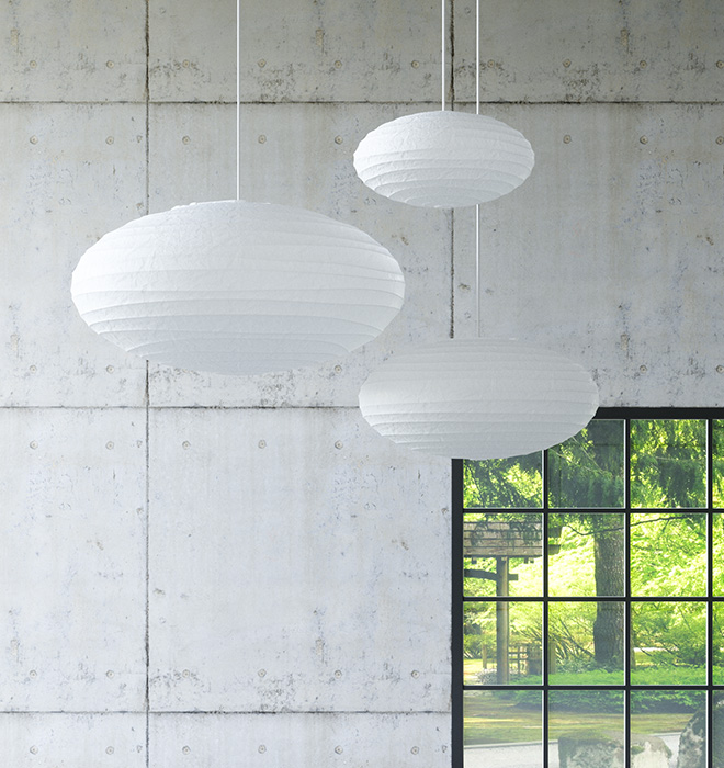 Noguchi  50EN/75EN/95EN Ceiling Lamp by Akari Pendant Lamps