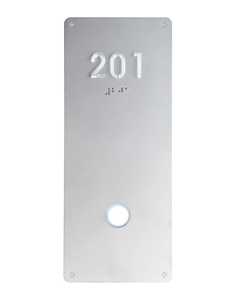 Illuminated Modern Room Number Sign Braille by Luxello LED Signage