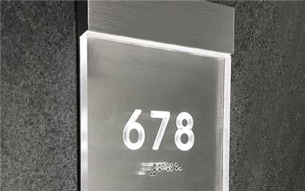 Lighted Clear Room Number Sign by Luxello LED Signage