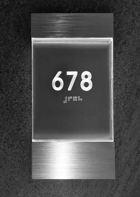 Lighted Clear Room Number Sign by Luxello LED Signage