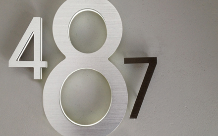 Modern 16" Lighted Led House Numbers by Luxello LED Signage