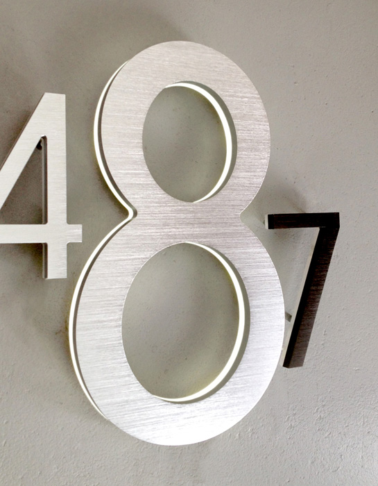 Modern 16" Lighted Led House Numbers by Luxello LED Signage