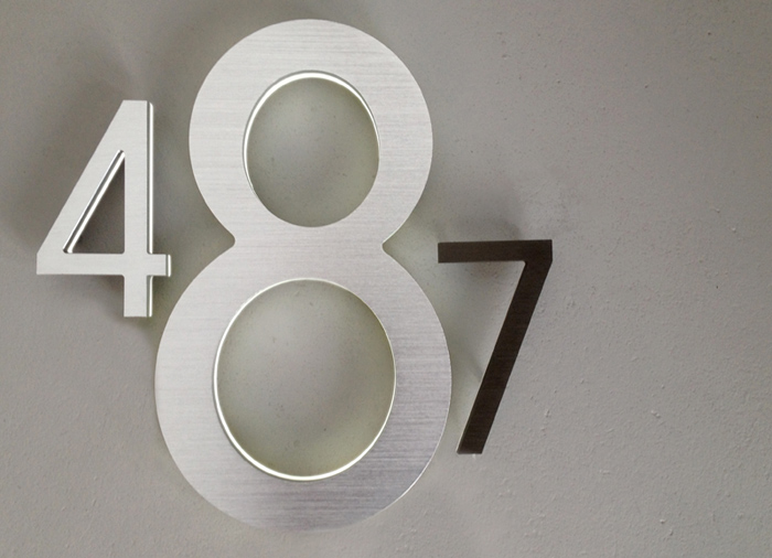 Modern 8" Backlit Led House Numbers by Luxello LED Signage