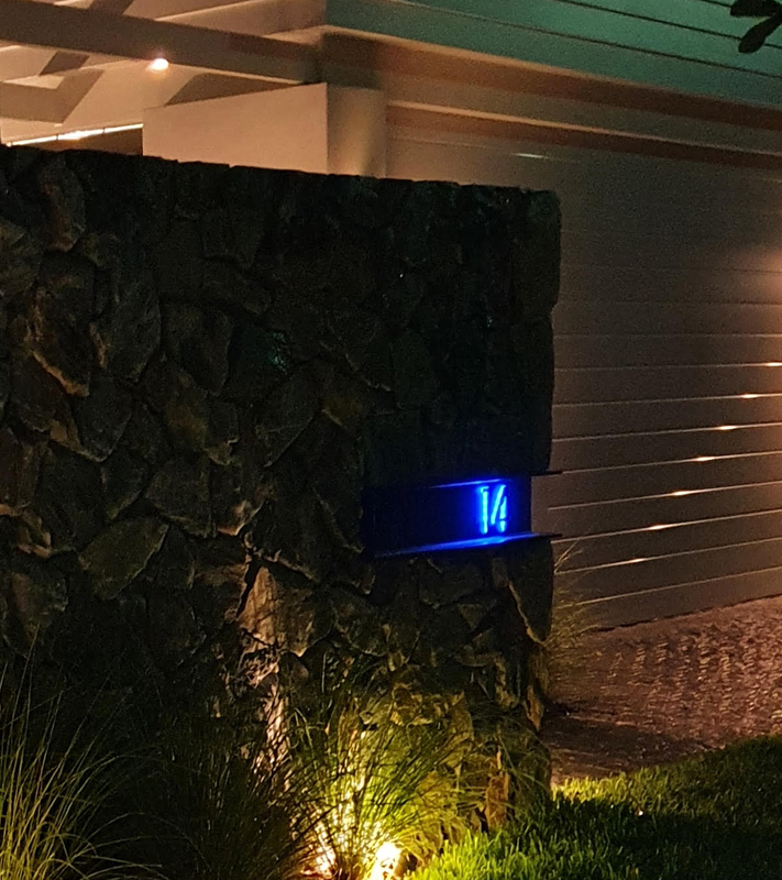 Modern 8" Backlit Led House Numbers by Luxello LED Signage