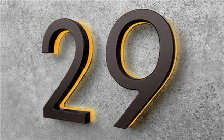 Modern 8" Bronze Lighted Numbers &amp; Letters by Luxello LED Signage