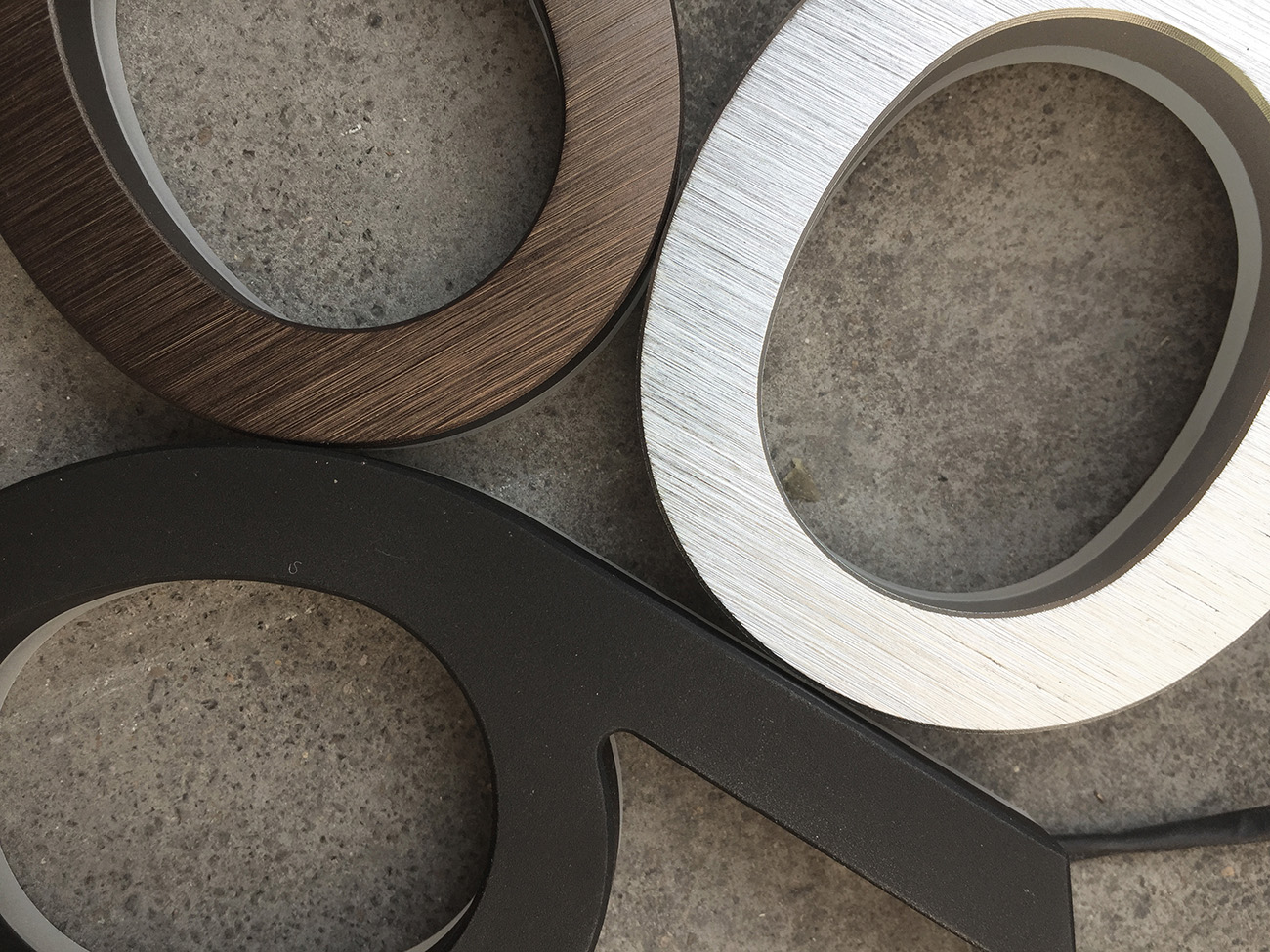 Modern Black Numbers Backlit 5" by Luxello LED Signage
