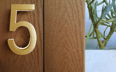 Modern Brass Led House Numbers 5" by Luxello LED Signage