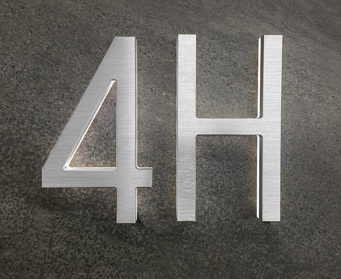 Modern Lighted Address Letters 8" by Luxello LED Signage