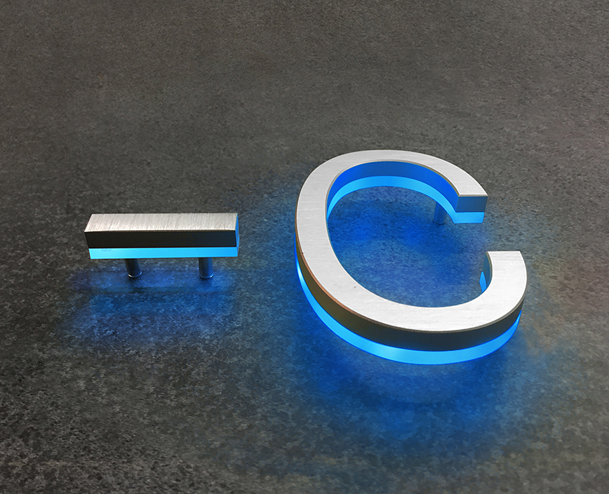 Modern Lighted Address Letters 8" by Luxello LED Signage