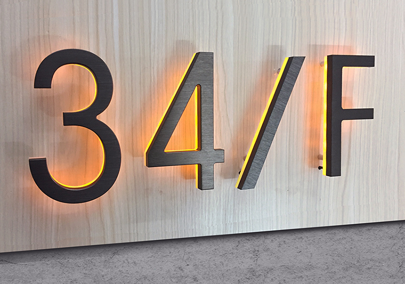 Modern Lighted Black House Letters 5" by Luxello LED Signage