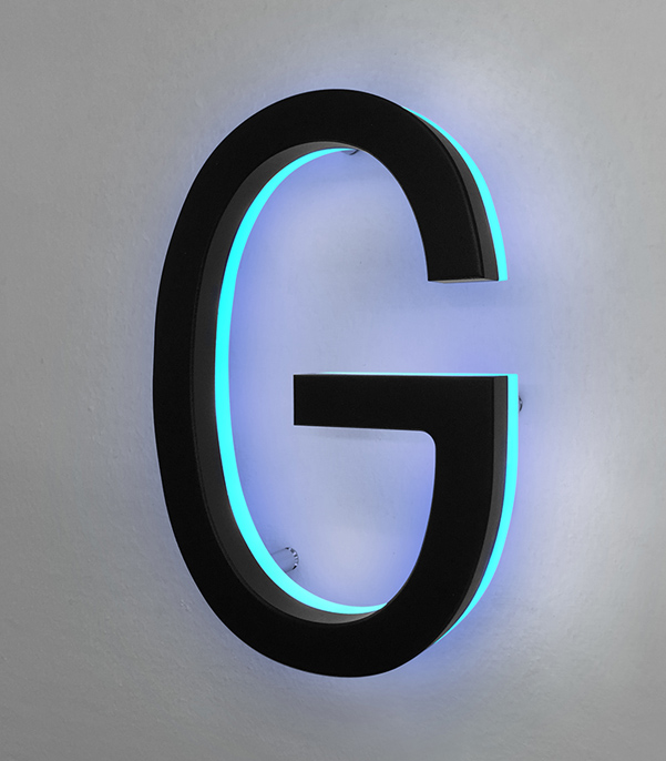 Modern Lighted Black House Letters 5" by Luxello LED Signage