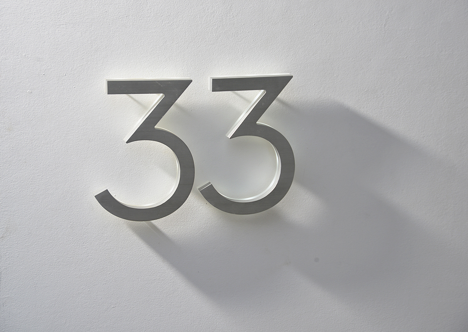 Modern Neutra House Numbers Led Backlit by Luxello LED Signage