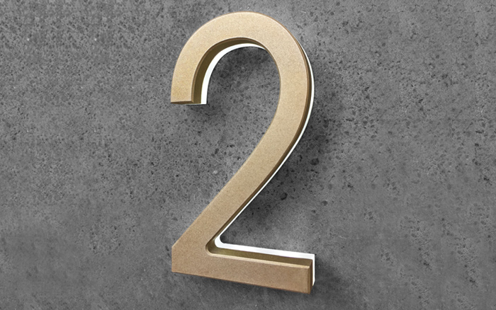 Modern Numbers 3" Lighted by Luxello LED Signage