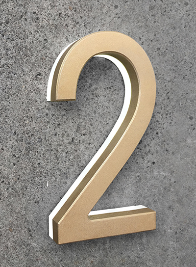 Modern Numbers 3" Lighted by Luxello LED Signage
