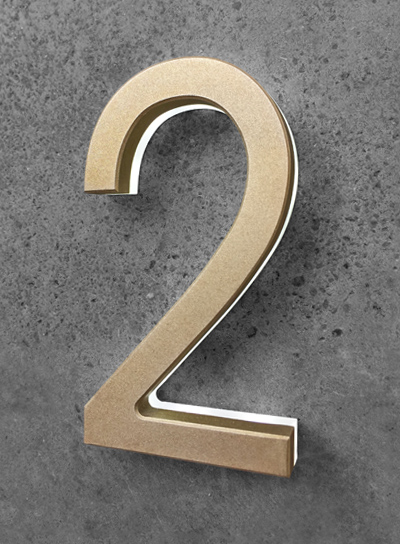 Modern Numbers 3" Lighted by Luxello LED Signage