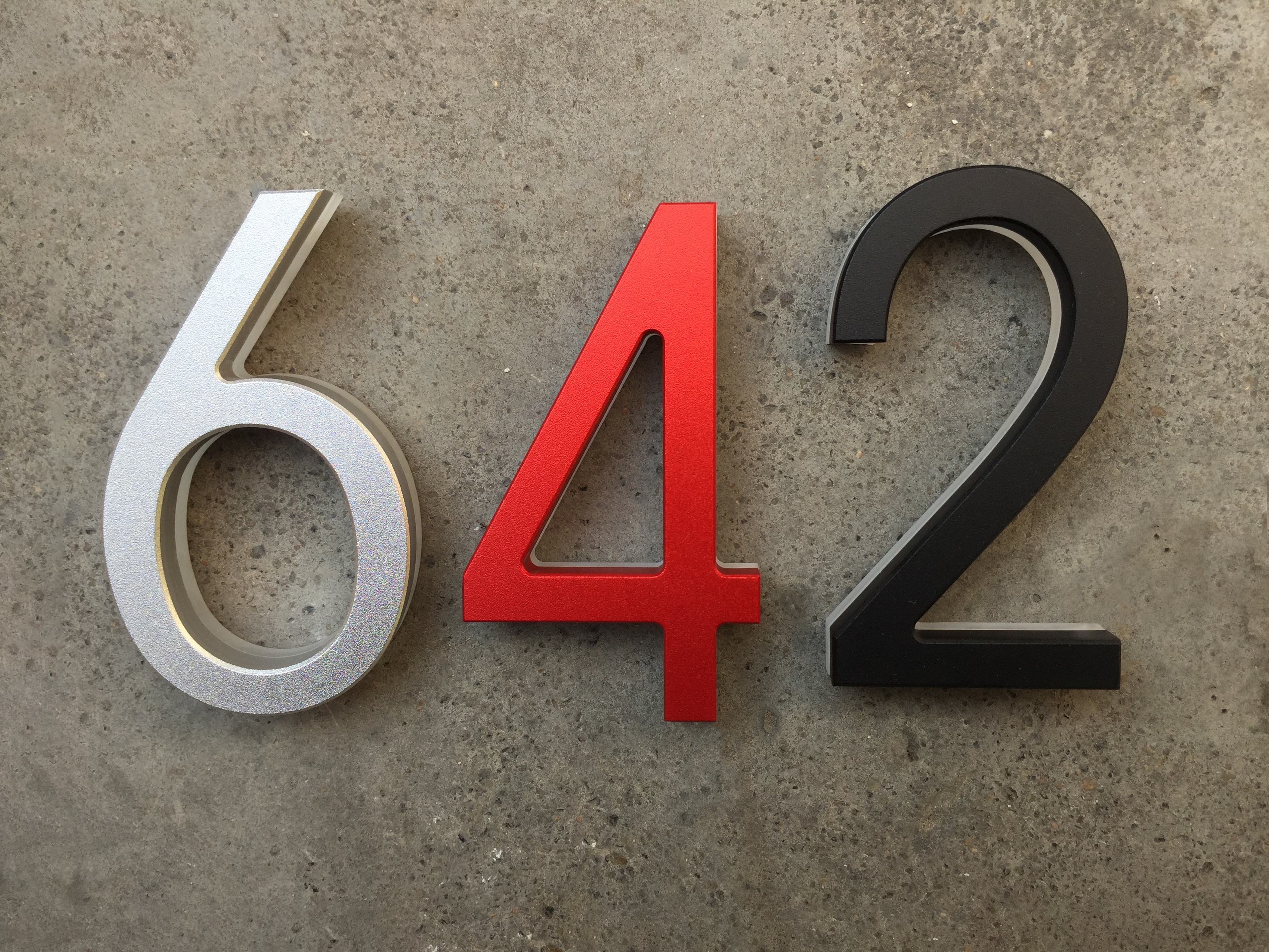 Modern Red 8" Led House Numbers by Luxello LED Signage