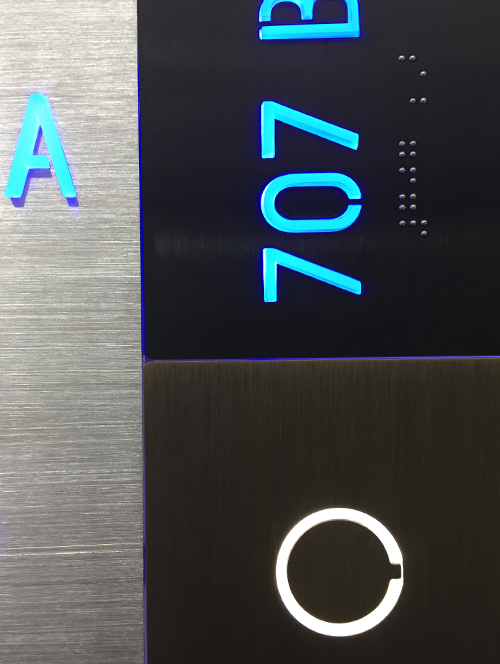 Room Number Panel Sign Black - Lighted by Luxello LED Signage