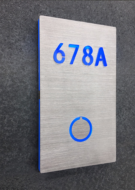 Room Number Sign Panel Lighted - Brushed by Luxello LED Signage