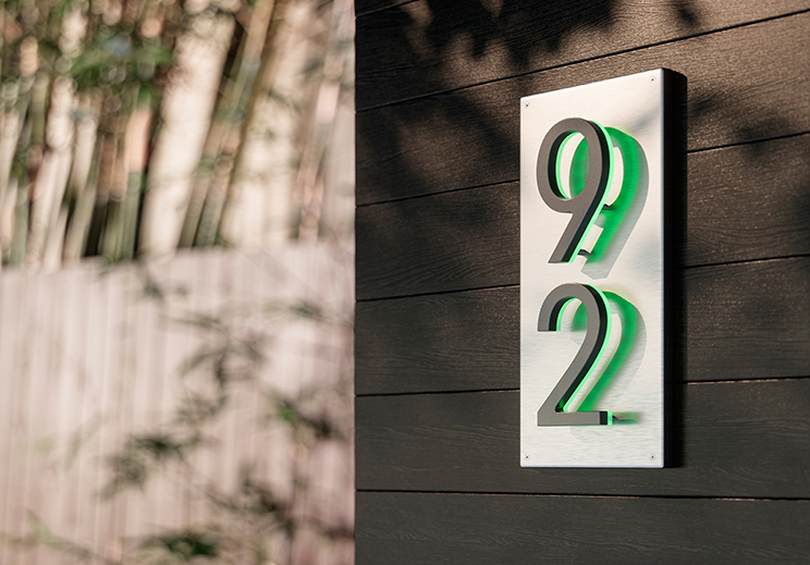 Illuminated House Number Backplate Vertical 5" by Luxello LED Signage