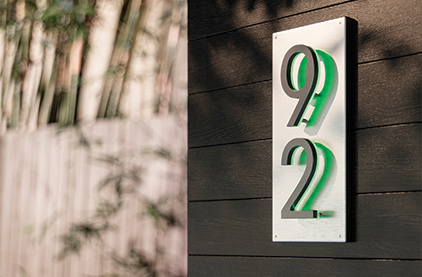 Illuminated House Number Backplate Vertical 5" by Luxello LED Signage