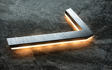 Modern 5" Backlit Brushed House Numbers by Luxello 