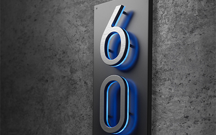Vertical Panel Backplate For 5"Numbers by Luxello LED Signage