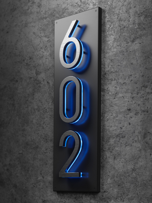 Vertical Panel Backplate For 5"Numbers by Luxello LED Signage