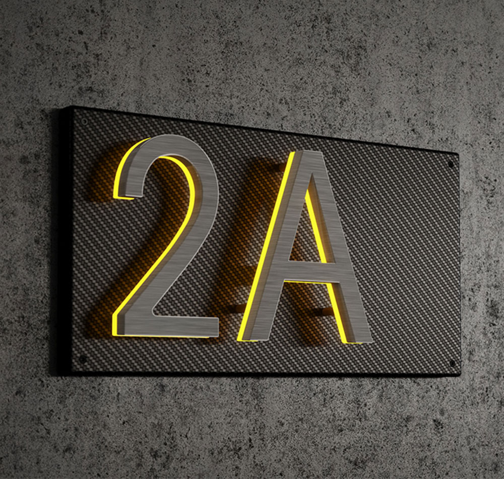 Carbon Fiber Backplate For 8" Numbers by Luxello LED Signage