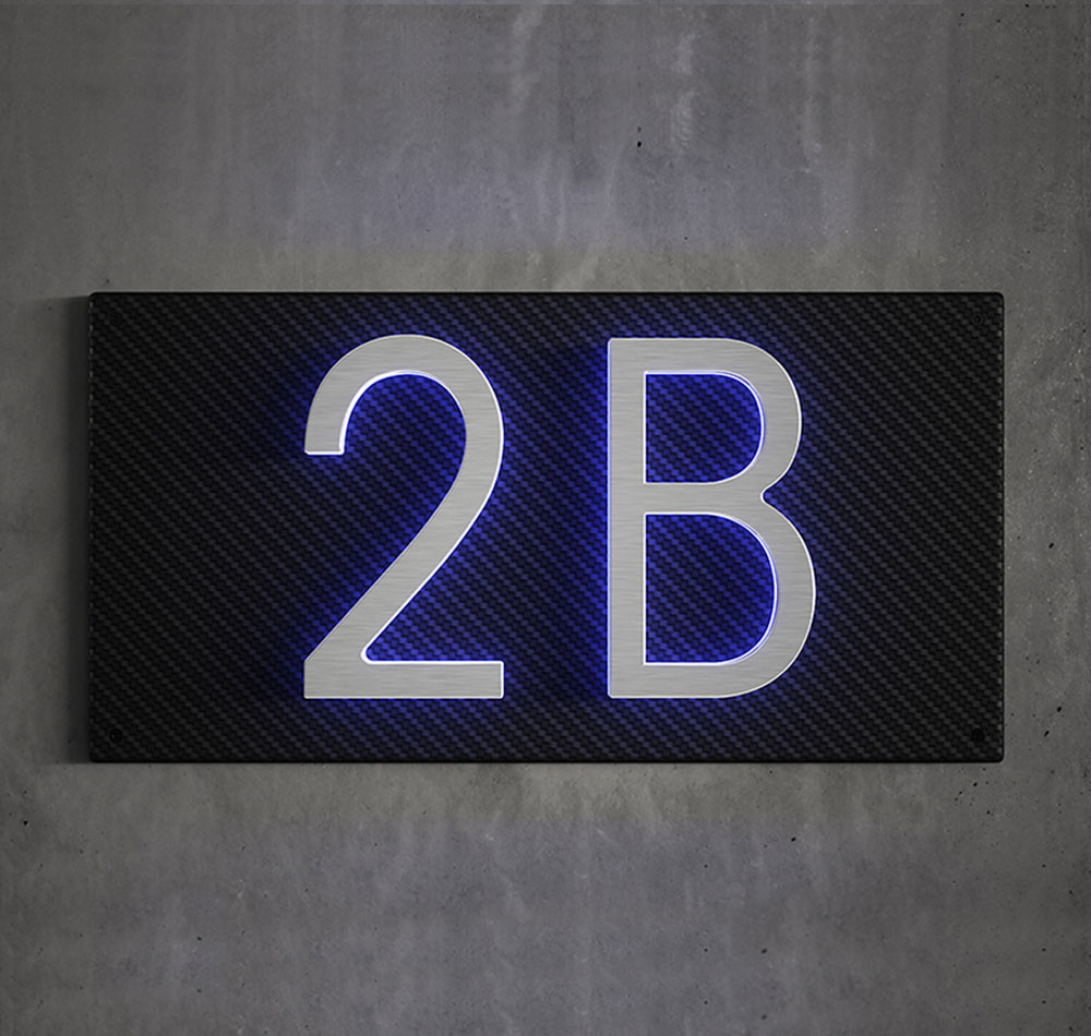 Carbon Fiber Backplate For 8" Numbers by Luxello LED Signage