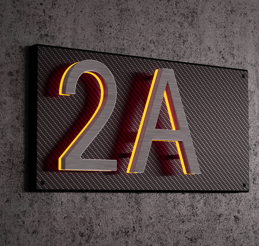 Carbon Fiber Backplate For 8" Numbers by Luxello LED Signage