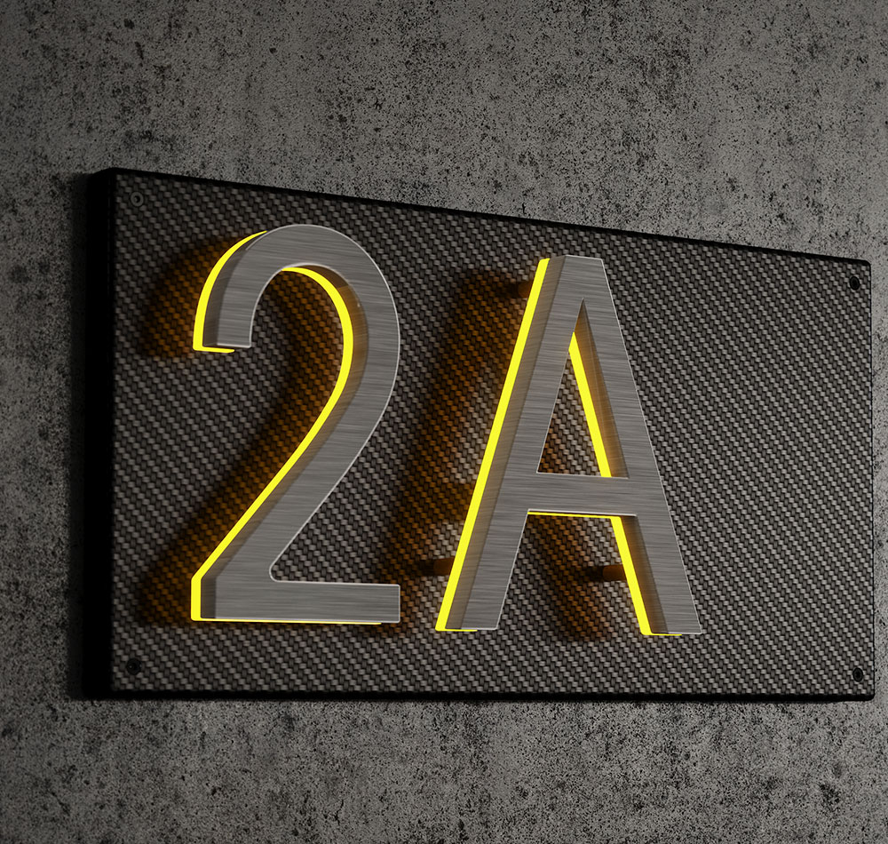 Carbon Fiber Backplate For 8" Numbers by Luxello LED Signage