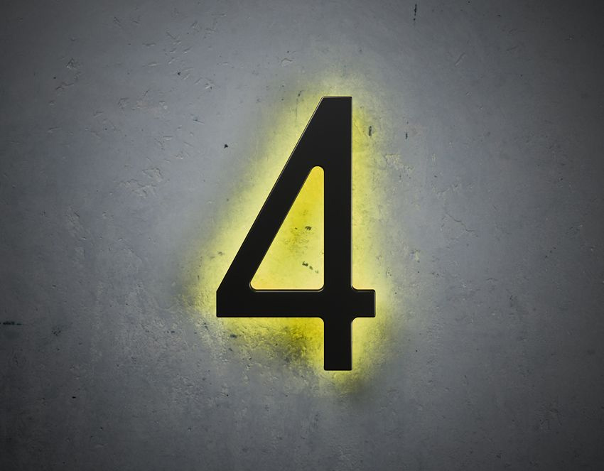 Black 16" Backlit House Numbers by Luxello LED Signage