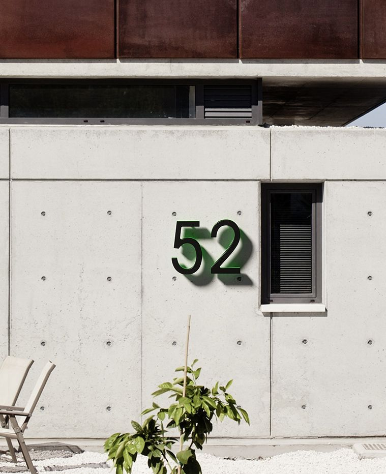 Black 16" Backlit House Numbers by Luxello LED Signage