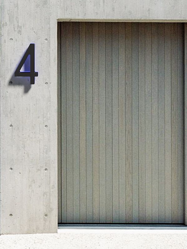 Black 16" Backlit House Numbers by Luxello LED Signage