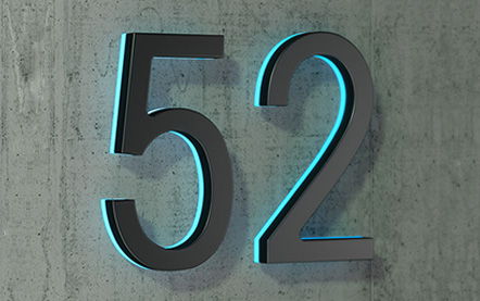 Modern 24" Lighted LED House Numbers by Luxello LED Signage