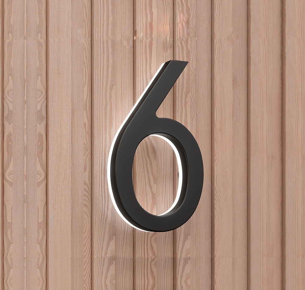 Modern 24" Lighted LED House Numbers by Luxello LED Signage