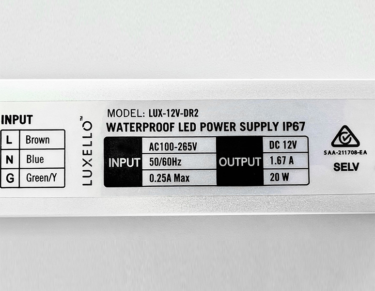 LED 12V IP67 Power Supply by Luxello LED Signage