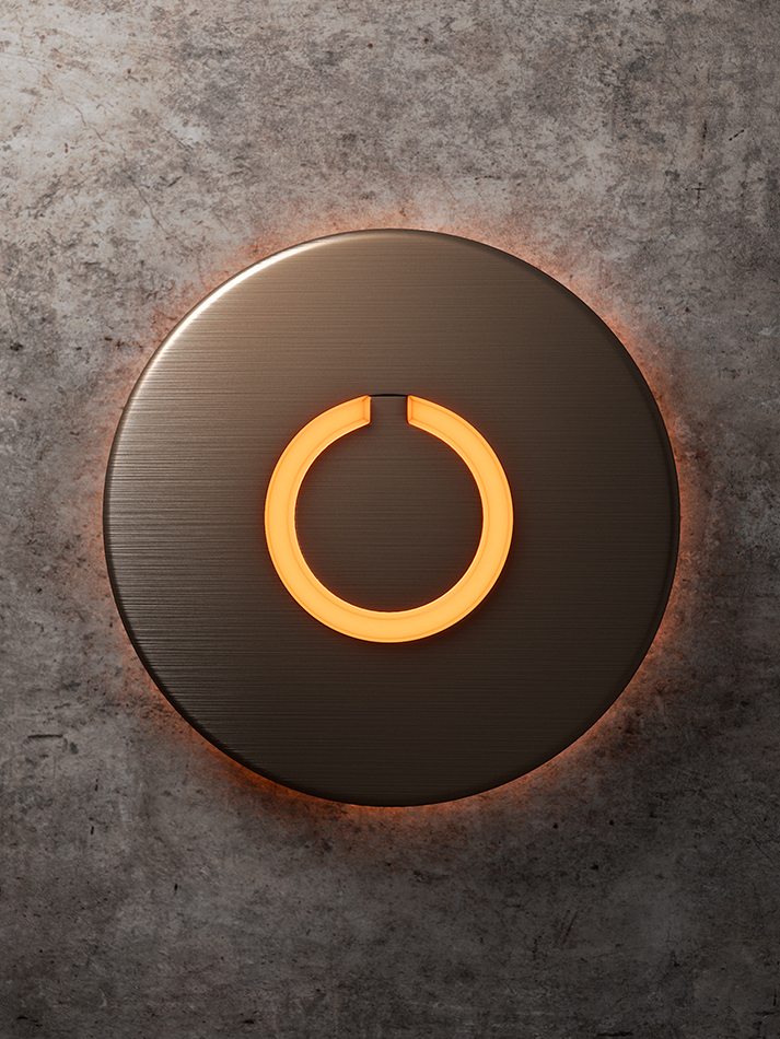Round Touch Doorbell Bronze by Luxello Door Bells