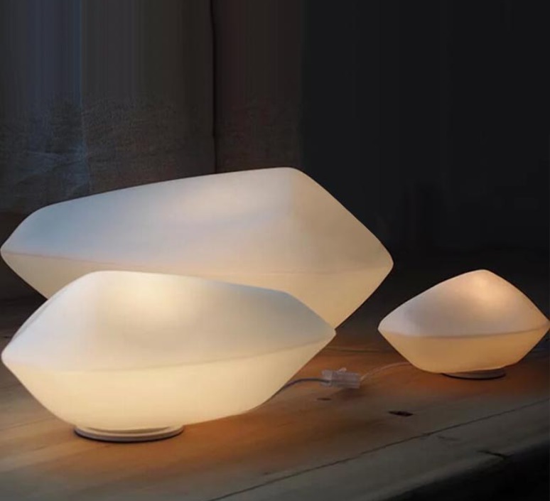 Stone of Glass Table Lamp by Oluce Lamps
