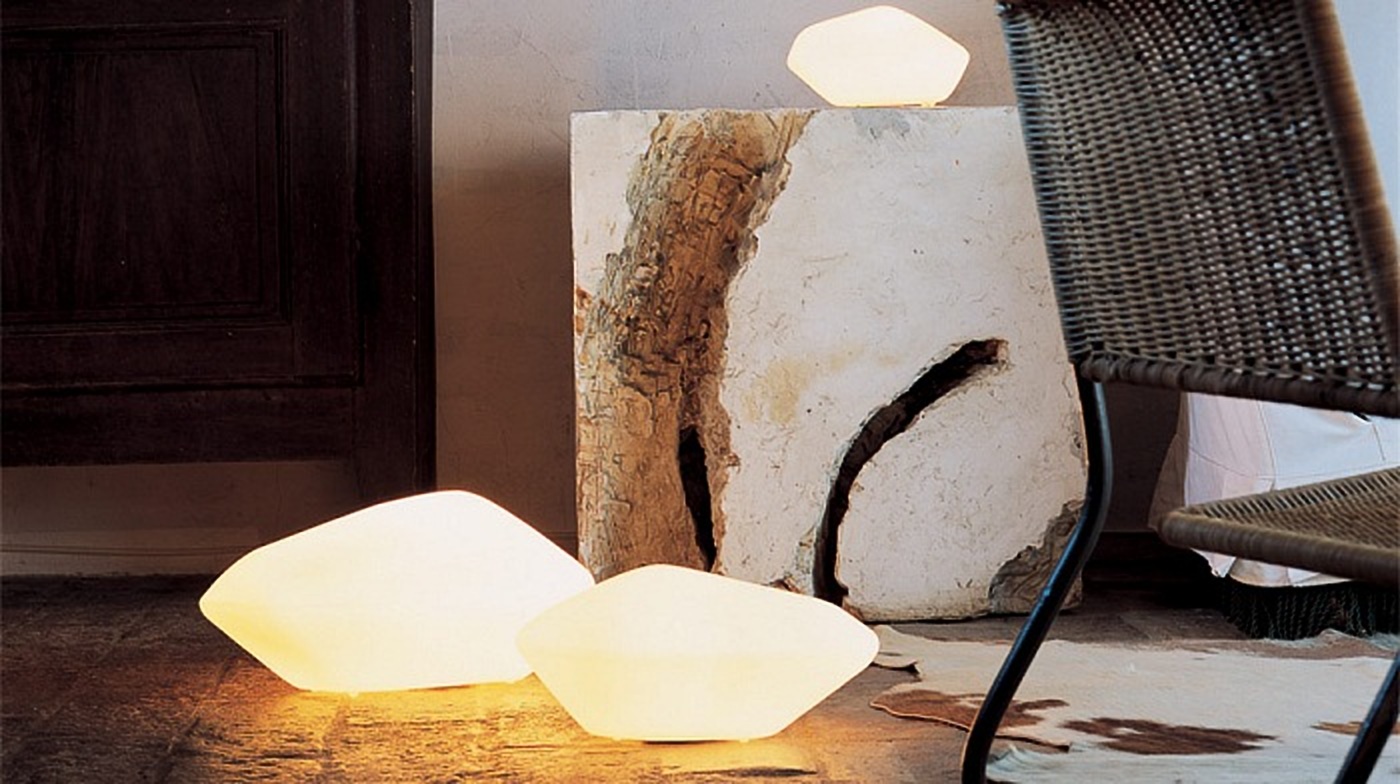 Stone of Glass Table Lamp by Oluce Lamps