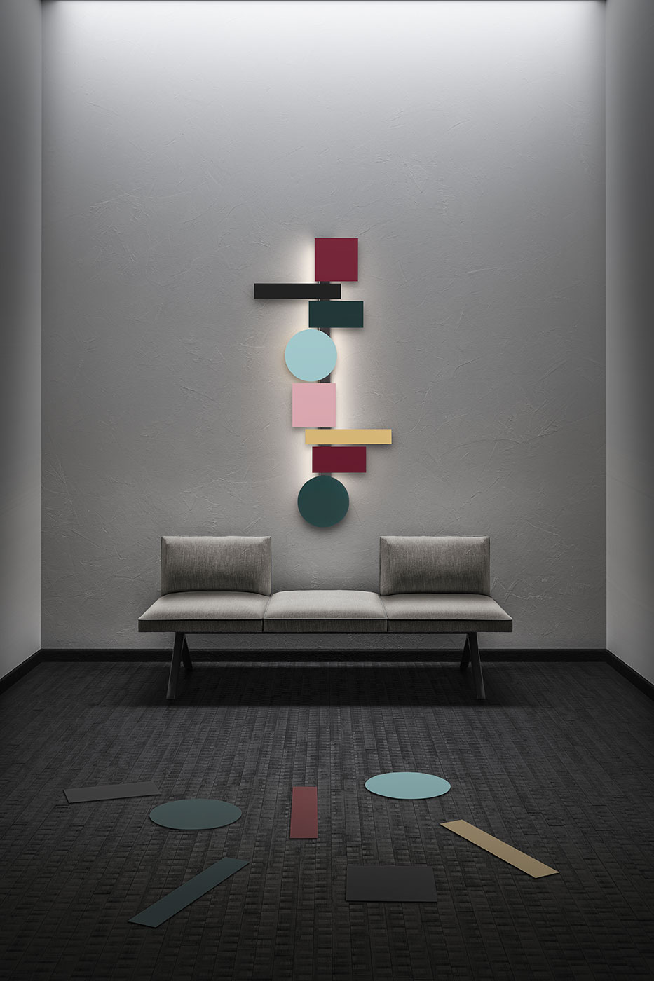 Totem Muticolor Strip Wall Lamp by Pallucco Wall Lamps