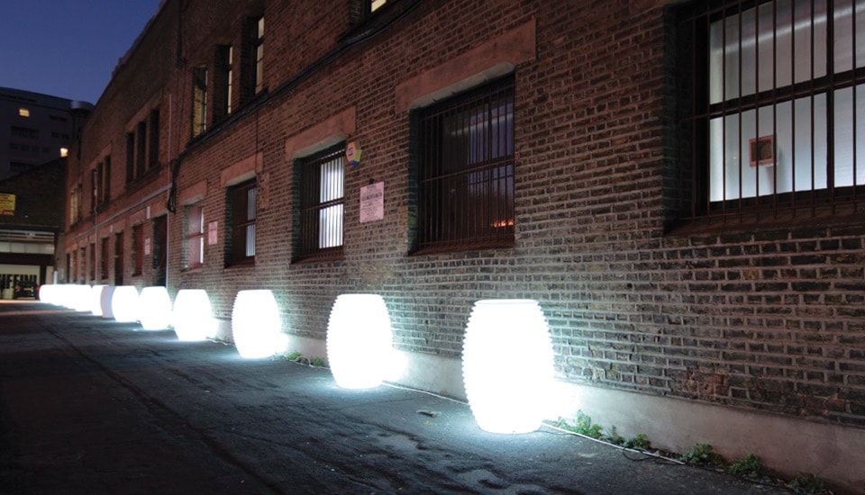 Top Pot Hard Outdoor Pot with Light by Serralunga Planters Illuminated